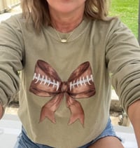 Football bow long sleeve tee