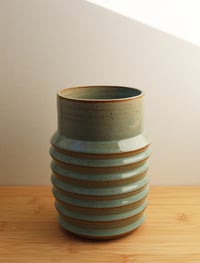 Image 1 of medium ridged celadon vase