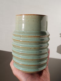Image 4 of medium ridged celadon vase