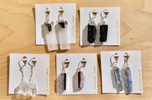 Image of Black Tourmaline Crystal Earrings