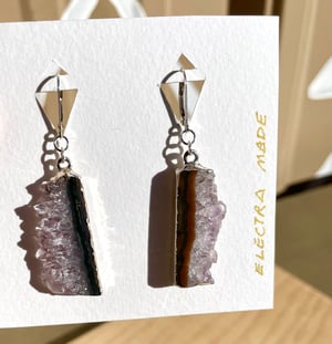 Image of Druzy Amethyst Crystal Earrings