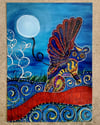 Alebrije moon art by Sabrina Zarco / Oversized Postcard