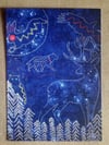  Bosque Visions hand embroidery art by Sabrina Zarco / Oversized Postcard 