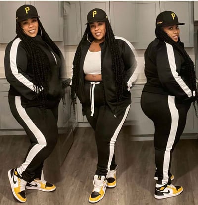 Image of 3PACK ESSENTIAL SIDE STRIPE TRACK SUITS-BLACK/WHITE