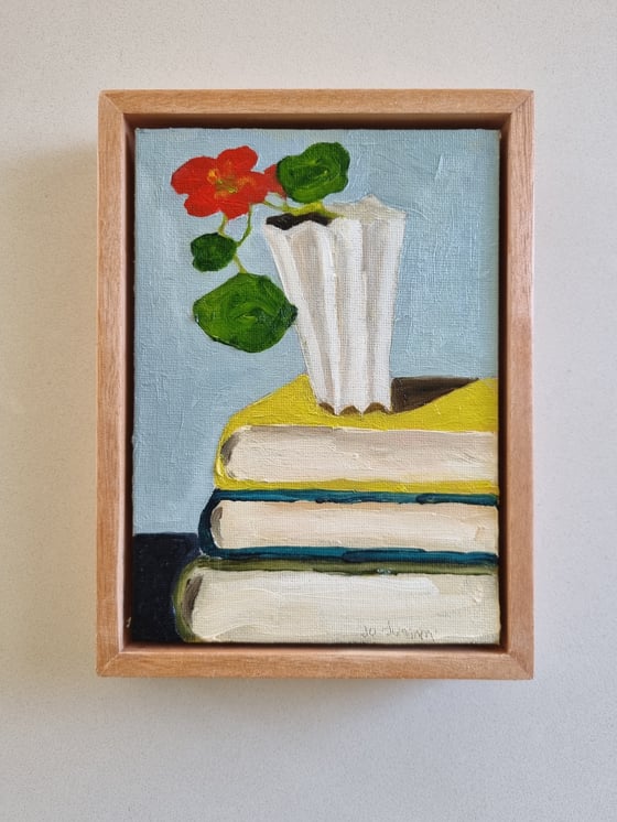 Image of Book stack with vase I