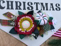 Image 4 of It's Beginning to Look a Lot Like Christmas Fabric Banner with Felt Flowers