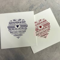 Image 7 of Letterpress tapestry heart card