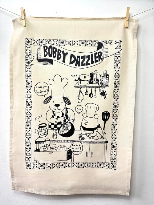 Image of Can you help me ? tea towel
