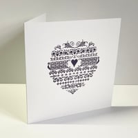 Image 8 of Letterpress tapestry heart card