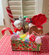 Image 1 of FUN Vintage Recipie Box with Mrs. Claus Christmas Baking Decoration