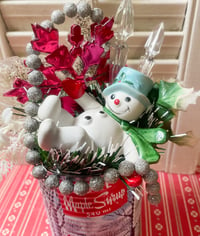 Image 2 of Maple Syrup Tin with Vintage Silly Snowman and Christmas Joy