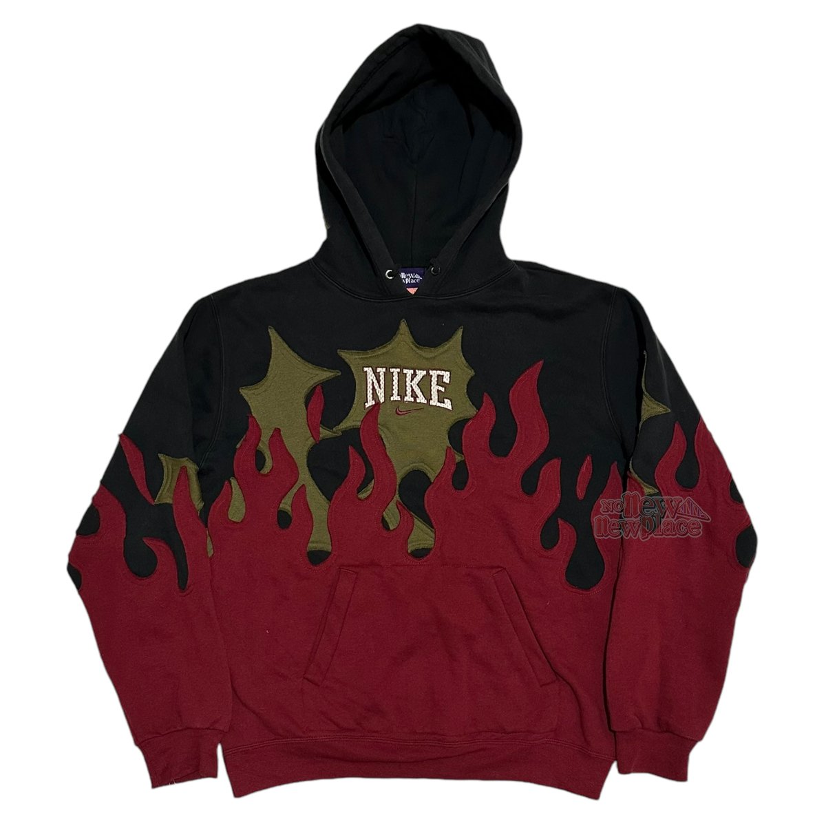 L Nike Hoodie Flame Spiky Red Olive Choso 583 NoNewNewPlace