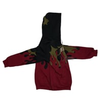 Image 3 of (L) Nike Hoodie Flame Spiky Red Olive "Choso" 583