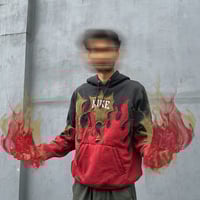 Image 5 of (L) Nike Hoodie Flame Spiky Red Olive "Choso" 583