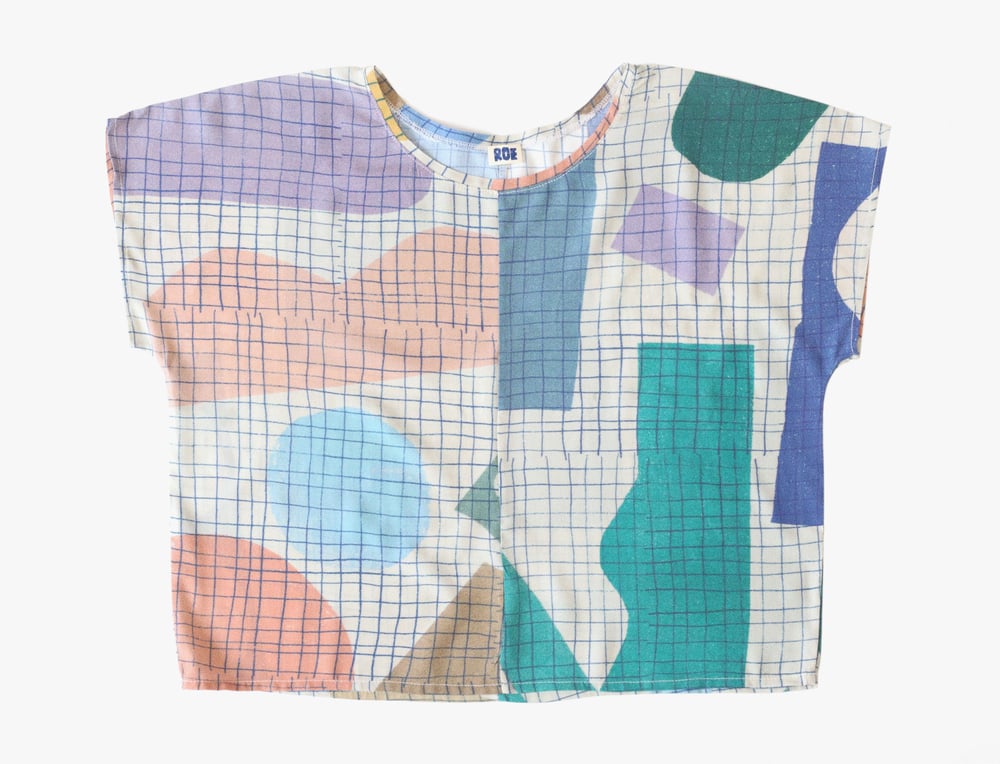 Image of SOFT CUTS GRID BLOUSE-TSHIRT