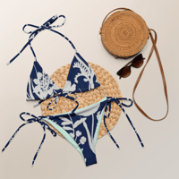 Image 5 of Royal Floral String Bikini UPF 50+