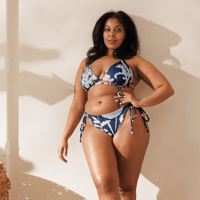 Image 13 of Royal Floral String Bikini UPF 50+