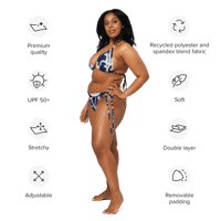 Image 8 of Royal Floral String Bikini UPF 50+