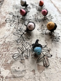 Image 4 of Wire & felt acorn brooch