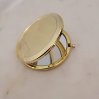 Image 3 of Laser Engravable Pocket Mirrors / Laserable Stainless Steel Compact Mirror Blanks- Yellow Gold