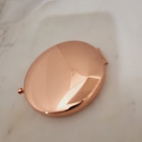 Image 3 of Laser Engravable Pocket Mirrors / Laserable Stainless Steel Compact Mirror Blanks- Rose Gold