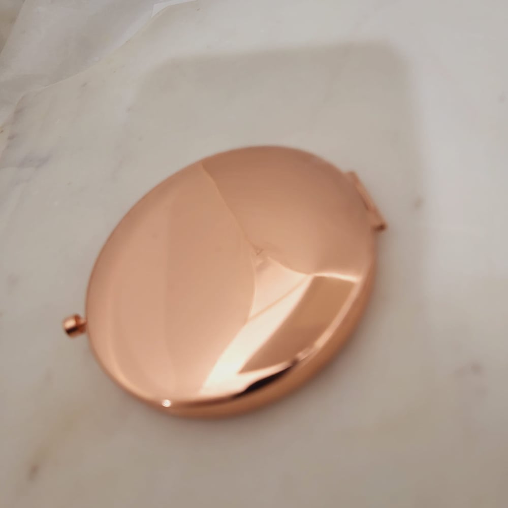Image of Wholesale Laser Engravable Pocket Mirrors / Laserable Compact Mirror - Rose Gold