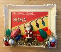 Vintage Dime Store Frame with Vintage Christmas Light Box Cover and More Joy