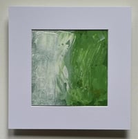 Image 3 of ORIGINAL GREEN STUDY NO. 22 Texture Abstract Painting 8 x 8 Unframed with 12 x 12 Matting