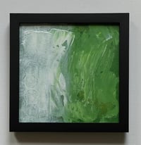 Image 4 of ORIGINAL GREEN STUDY NO. 22 Texture Abstract Painting 8 x 8 Unframed with 12 x 12 Matting