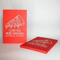 Image 2 of I love you more than pizza – greeting card