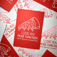 Image 1 of I love you more than pizza – greeting card