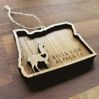 Image 1 of River View Alpaca Co Wood Ornament