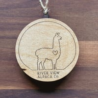 Image 3 of Alpaca in the Pines Layered Wood Ornament