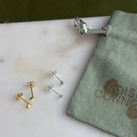 Image 1 of #17 Teeny dimple studs ( Silver  & Gold)