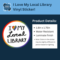 Image 2 of I Love My Local Library Vinyl Sticker