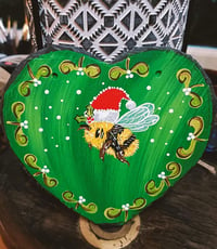 Christmas Bee slate heart