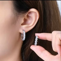 Image 2 of Moissanite Hoop Earrings