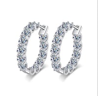 Image 1 of Moissanite Hoop Earrings