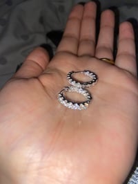 Image 4 of Moissanite Hoop Earrings