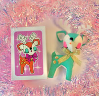 Image 5 of Handmade Retro Felt Christmas Reindeer - Vintage Pastels