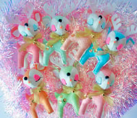 Image 1 of Handmade Retro Felt Christmas Reindeer - Vintage Pastels