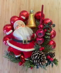 Jolly Vintage Santa Christmas Wreath