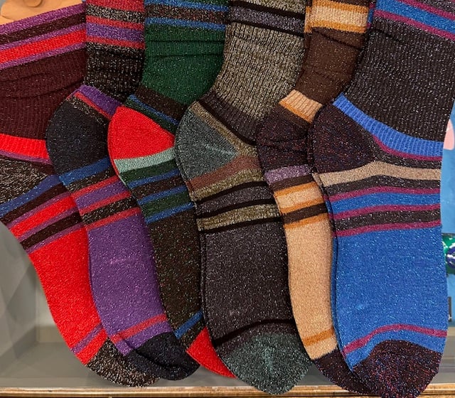 Image of Stretch Striped Glitter Socks!