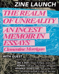 THE REALM OF UNREALITY Montreal Zine Launch Ticket