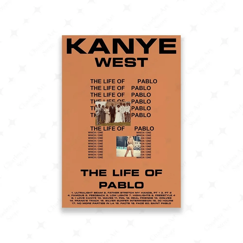 Image of Kanye West 'The Life of Pablo' Canvas Art: Unique Tracklist-Inspired Designs