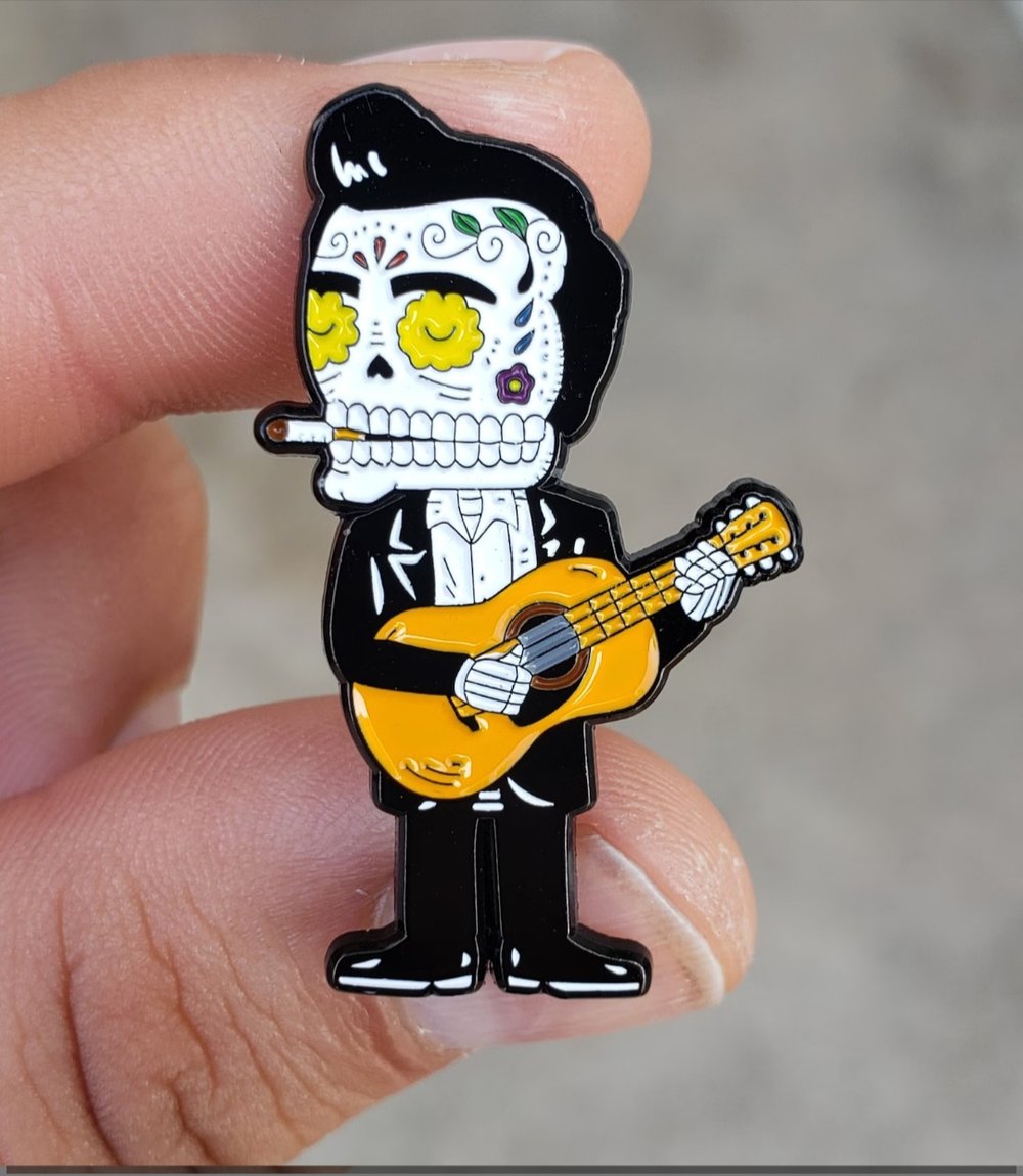 Johnny Cash Calavera Soft Enamel Pin