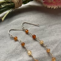 Image 2 of Hessonite Garnet Sterling Silver Moon Earrings