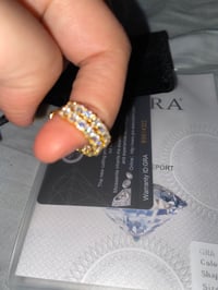 Image 2 of Moissanite Hoop Earrings Gold