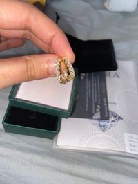 Image 3 of Moissanite Hoop Earrings Gold