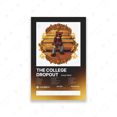 Image of Exclusive Kanye West 'The College Dropout' Poster with Full Album Tracklist